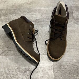 NWT • will’s Vegan Store • dark brown vegan suede ankle dock boots